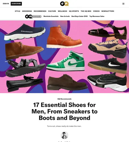 GQ footwear coverage featuring Grant Stone