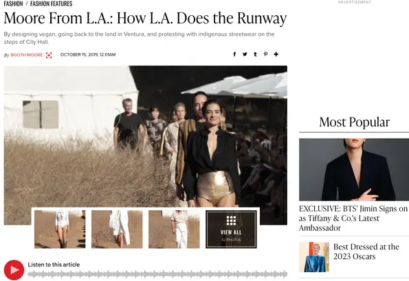 WWD coverage of Vegan Fashion Week